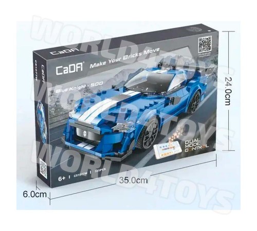 Конструктор CaDa C51077W Спорткар Ford Mustang Blue Knight-500 синий на радиоуправлении 325 деталей