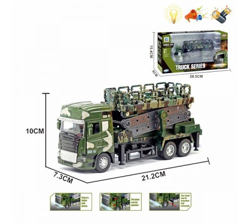 Машина военная музыка, свет с батарейками № 803-1